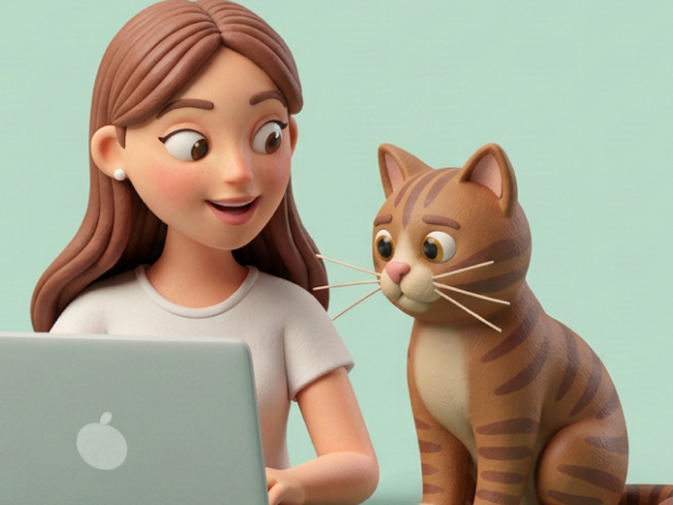 Phone with cat translator app scenario